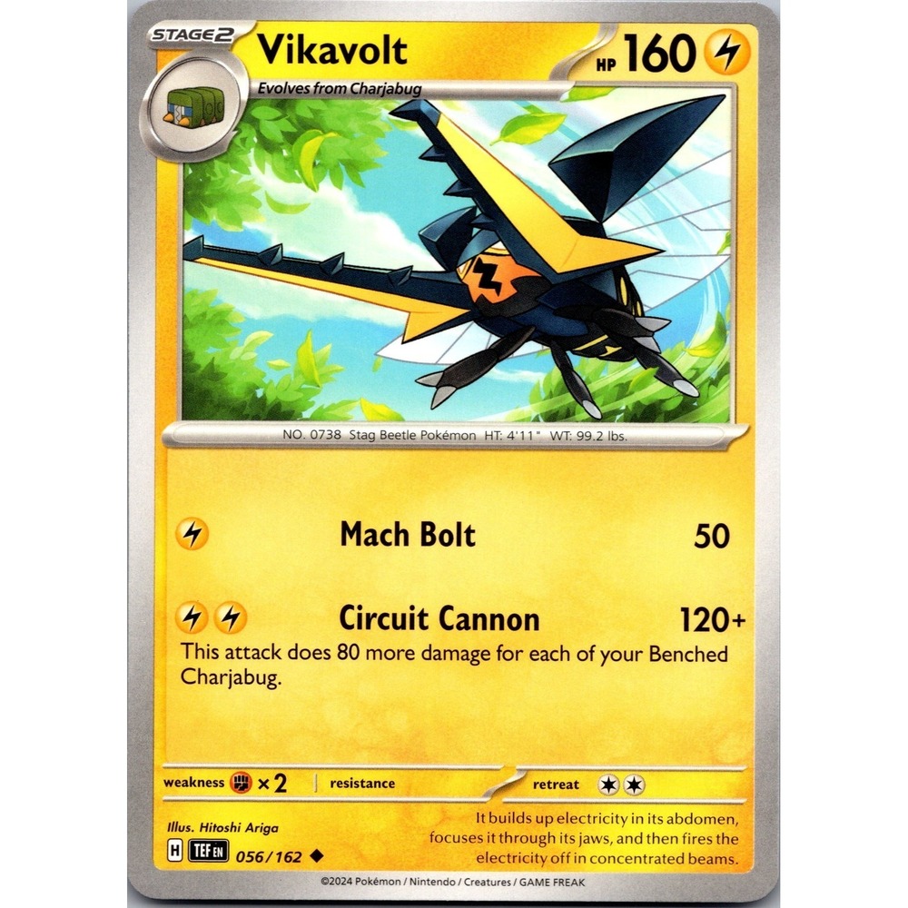 Pokemon Vikavolt 056/162 SV05 Temporal Forces Uncommon Lightning Card LP